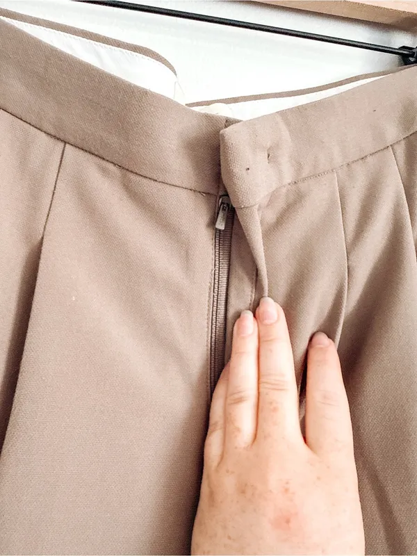 3.another High Rise Wide Leg Taupe Trousers Size M - Image 3