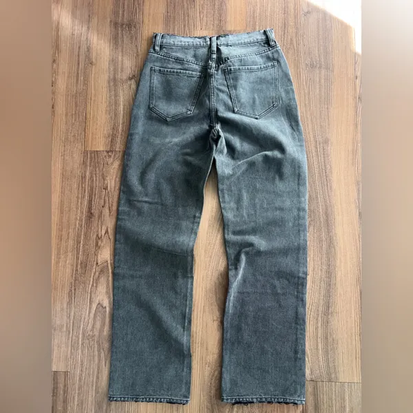 Pistola High Rise Cotton Straight Leg Black Distressed Denim Jeans Pants 26‎ - Image 2