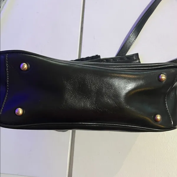 Patricia Nash Ovodda Satchel, Black, Leather, Classic, vintage - Image 14