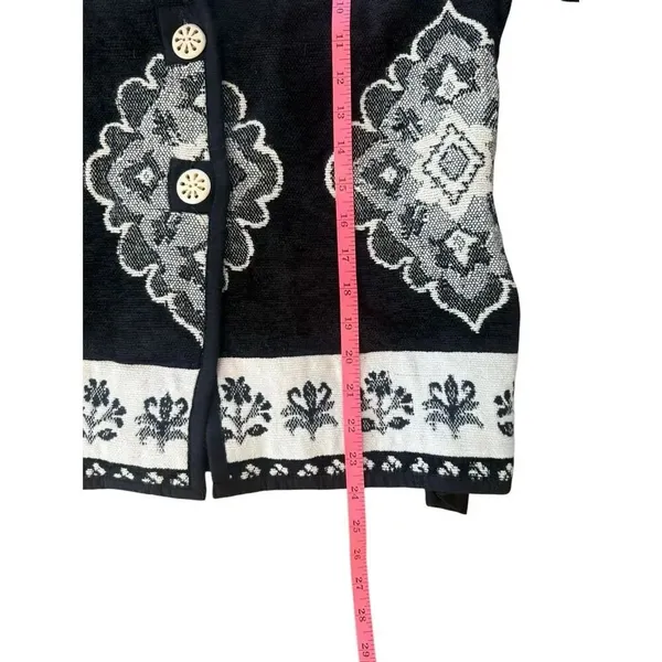 90s Vintage Flashback Tapestry Jacket Black and White P/L - Image 3