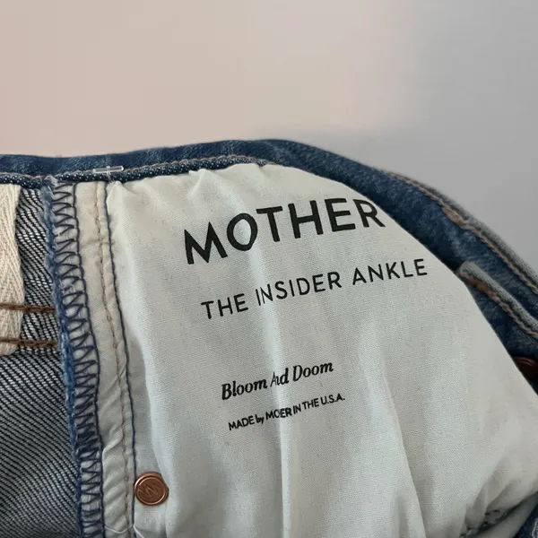 MOTHER The Insider Ankle High Rise Bootcut Distressed Jeans Bloom and Doom 24 - Image 6