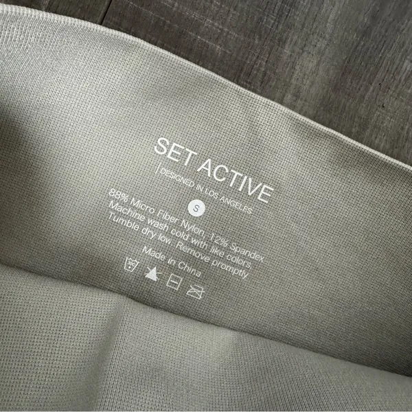 SET Active Seamless Leggings Light Oatmeal Beige Size Small - Image 3