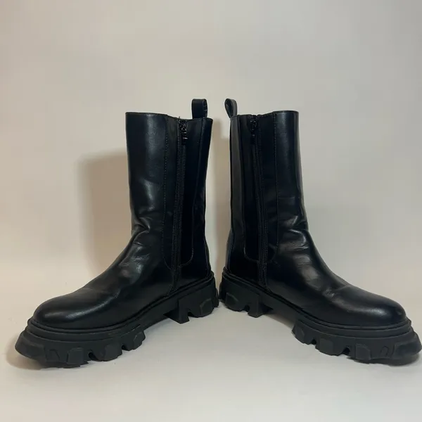 EGO Women’s UK7 (US9) Black Combat Boots - Image 2