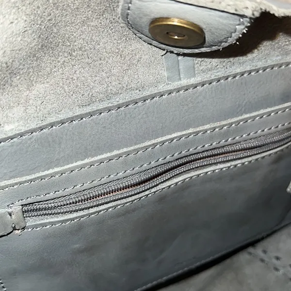 Gray Leather shoulder bag Gray - Image 3