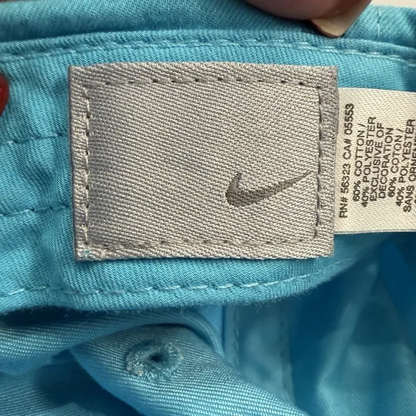 Y2K Nike Turquoise Swoosh Logo Baseball Cap Adjustable‎ Dad Hat One Size Preppy - Image 9
