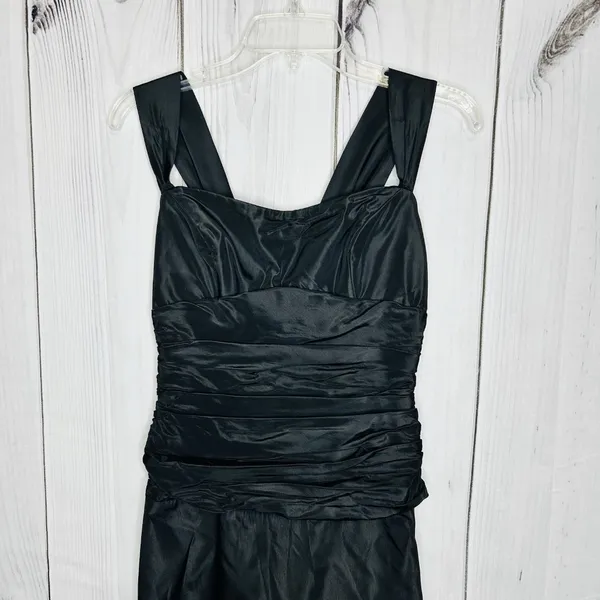 Lazaro Y2K Black Layered Taffeta Evening Gown Dress Sz 4 Sleeveless USA - Image 2