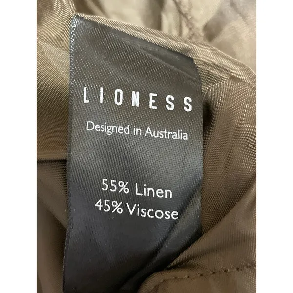 Lioness Brown Linen Sleeveless Cami Halter Longline Bustier Corset Crop Top M - Image 5