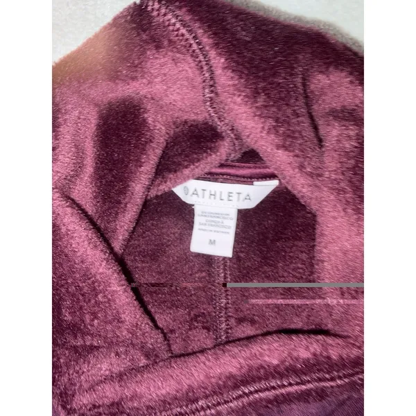 Athleta Cozy Karma Funnel Neck Sweatshirt Womens M Burgundy Fleece Lined - Image 4