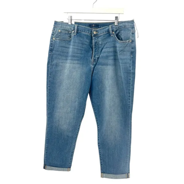 NWT 7 for‎ all mankind Josefina feminine boyfriend Straight Leg Jeans Sz 34 - Image 9