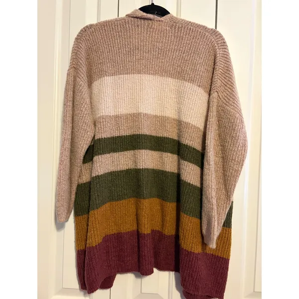 Altar'd State Striped Open Front‎ Cardigan Sweater Womens S M Cozy Knit Pockets - Image 6