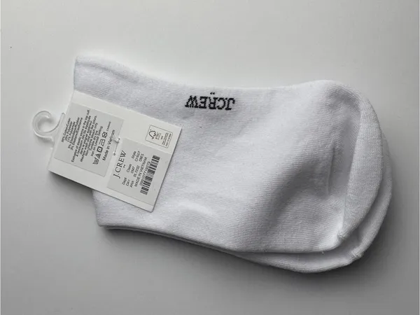 J.Crew White Preppy Style Crew Socks with Stripes - Image 6