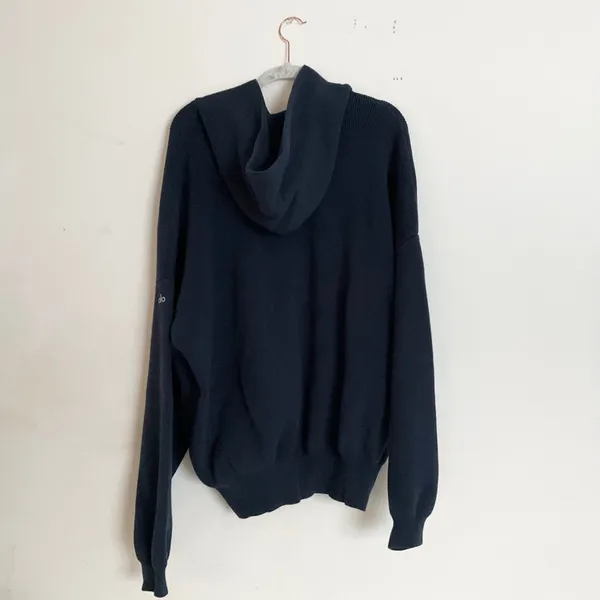 Alo Yoga Scholar Hooded Sweater Navy L - Image 6