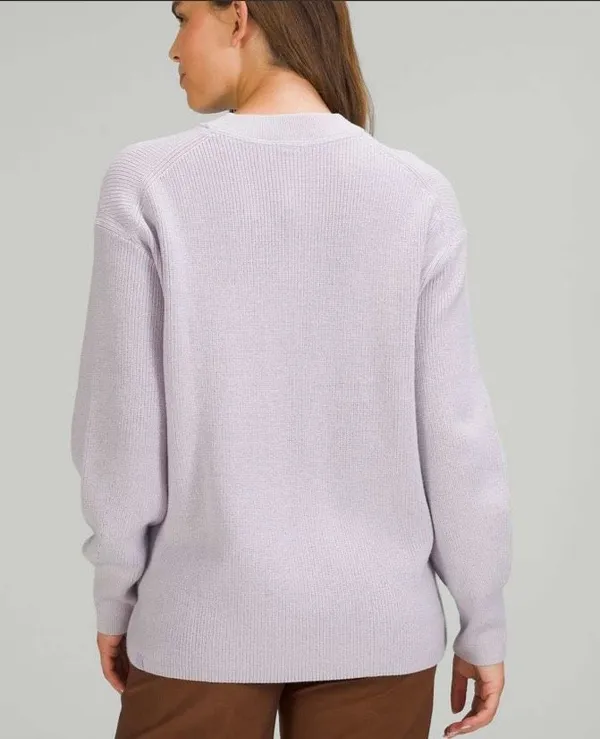 Lululemon ribbed merino wool blend lavender crewneck sweater size 6 - Image 8
