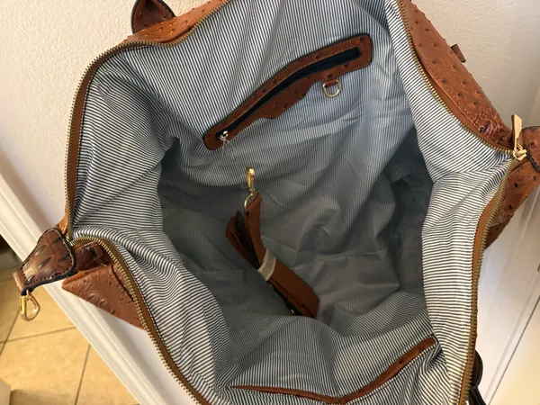 Faux leather duffle bag Brown - Image 2