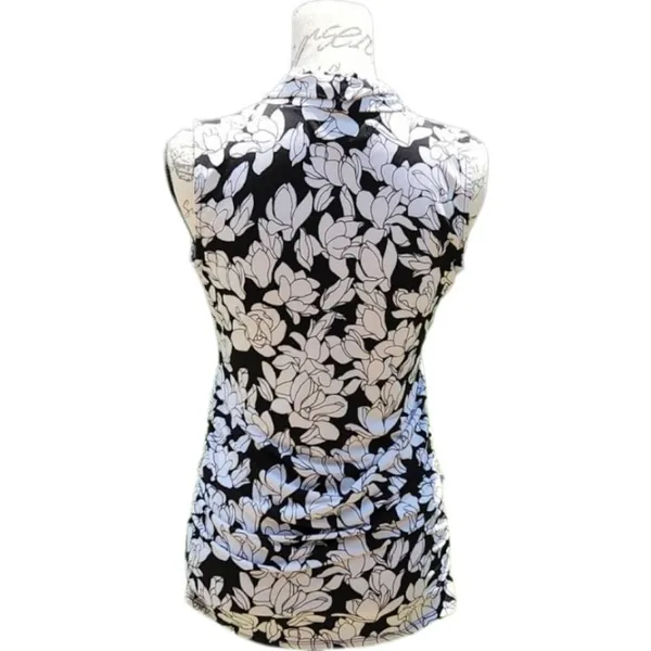 A Pea In The Pod sleeveless Maternity blouse‎ black white floral Medium - Image 3