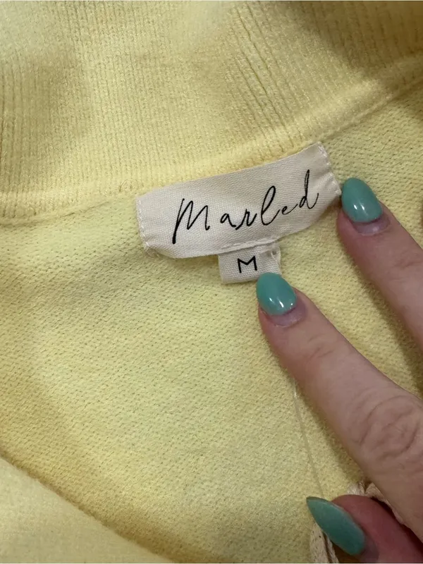 NWT Marled Creamy Yellow Short-Sleeve Polo Sweater‎ - Image 5