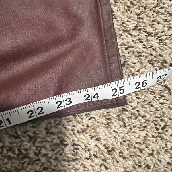 GAP Vintage Slim Mid Rise Coated Pants‎ Burgundy Bootcut Size 26 - Image 6