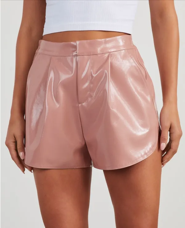 Vici vegan leather blush shorts - Image 2