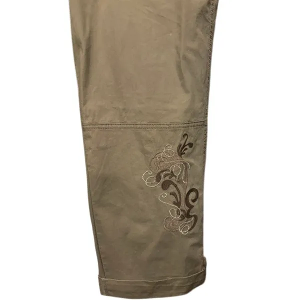 Cache Crop Cargo Pant Rhinestone Stud Adjustable Length Embellished NWT $98 Sz14 - Image 7