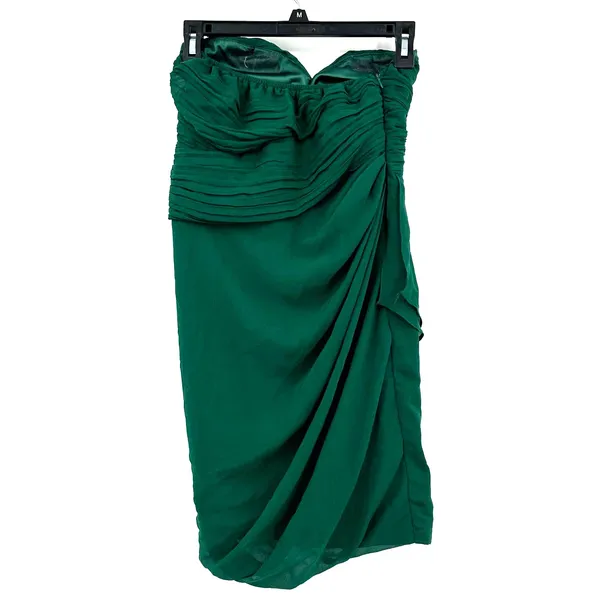 Minuet size‎ small strapless emerald green dress hidden side zip - Image 2