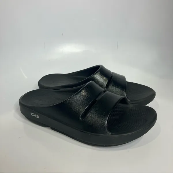 Oofos ooahh slides recovery shoes black comfort Shoes unisex sizing women’s 7‎ - Image 2