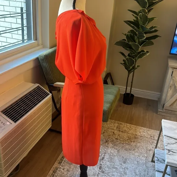 Reiss Asymmetric Flow Sleeve Dress Size 2 - Image 3