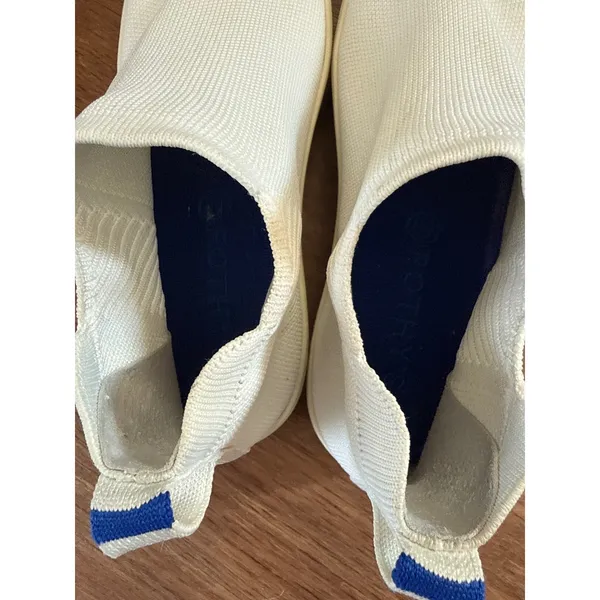 Rothys Womens Chelsea Boot Bright‎ White Knit Sustainable Ankle Boots Size 7.5 - Image 5