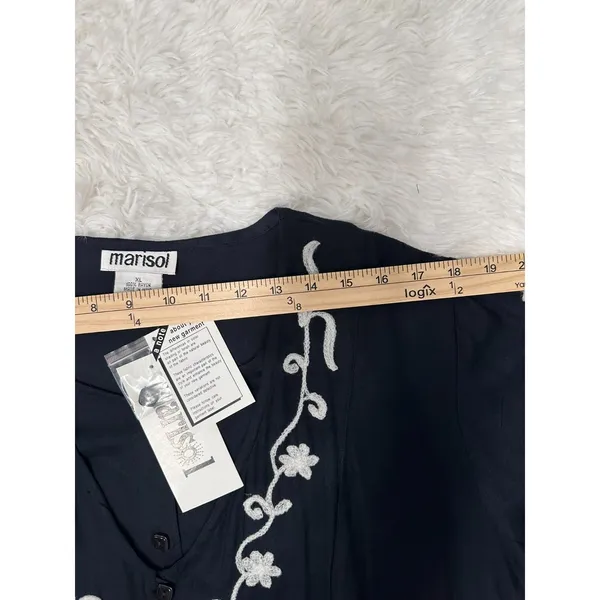 Marisol Women's Size-XL Midi Dress‎ Embroidered Dark Blue Rayon - Image 8