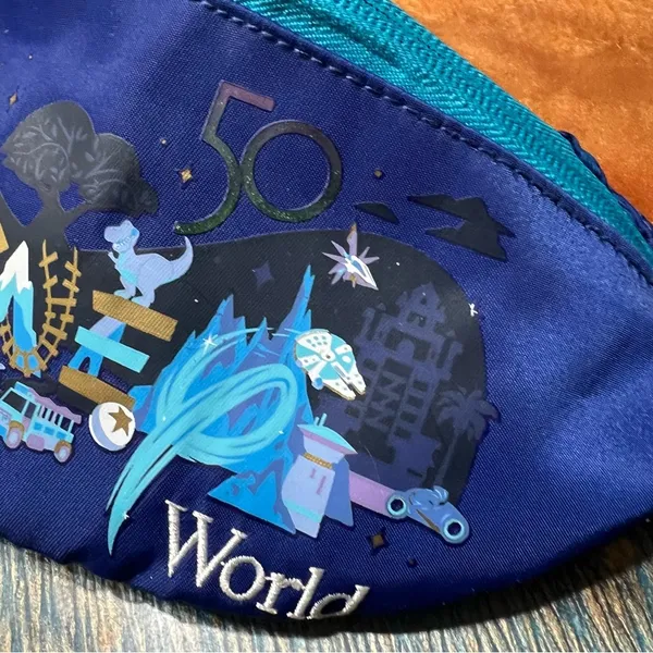 Disney World 50th Anniversary Blue Graphci Waist Bag Fanny pack adjustable - Image 3