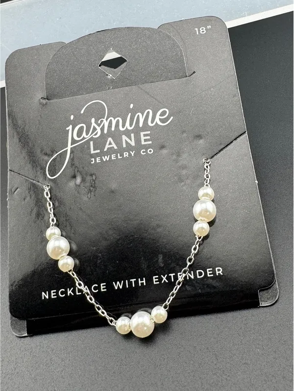 Jasmine Lane Pearl Accent Necklace with Extender, 18" - Image 2