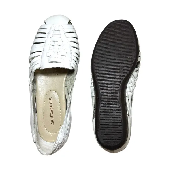 Softspots Trinidad Woven Leather White Huarache Flats Womens 6.5 Wide | New NWOT - Image 2