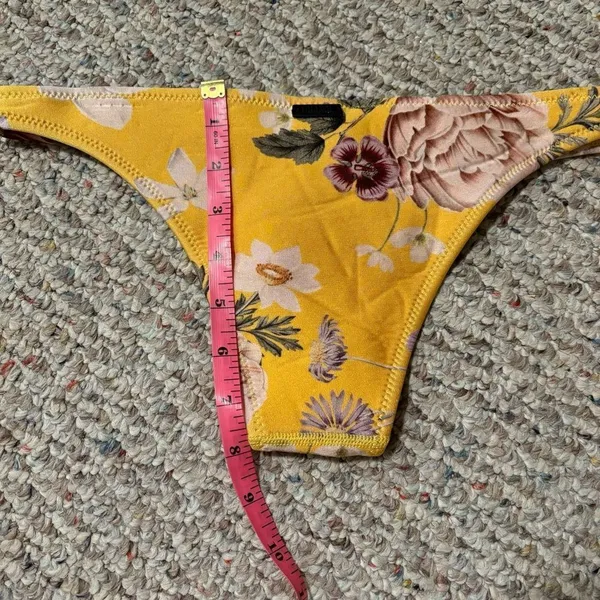 TRIANGL Fiore Giallo swimwear floral neoprene Bikini Swim Bottoms- Size Small - Image 5