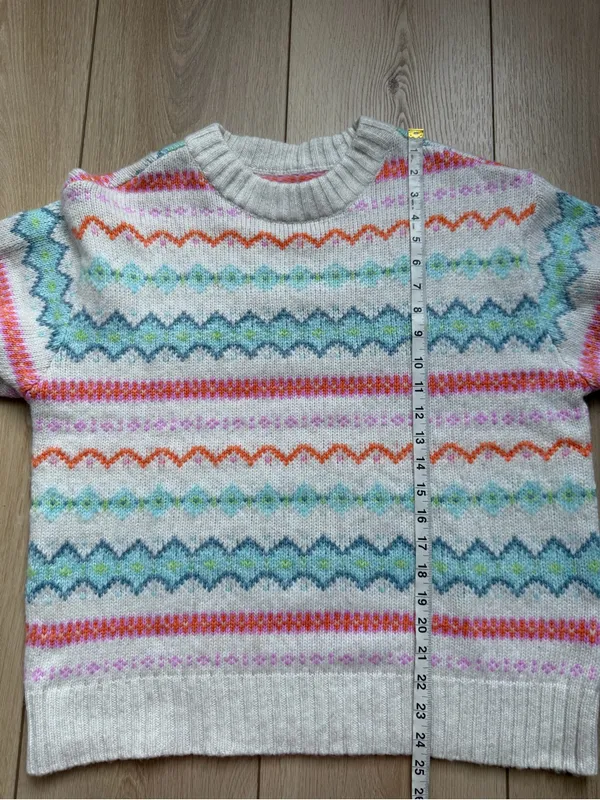 American Eagle Outfitters Fair Isle Pastel Striped Crewneck Sweater NWOT Medium - Image 8