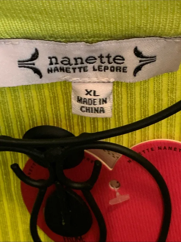 Nanette Lepore Kasper Neon Lime Chain-Trim Crewneck Sweater - Image 6