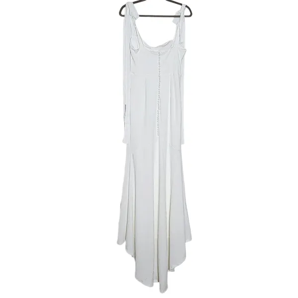 Lulus White Tie-Strap Wedding Dress with Train NWT Size Small - Image 4