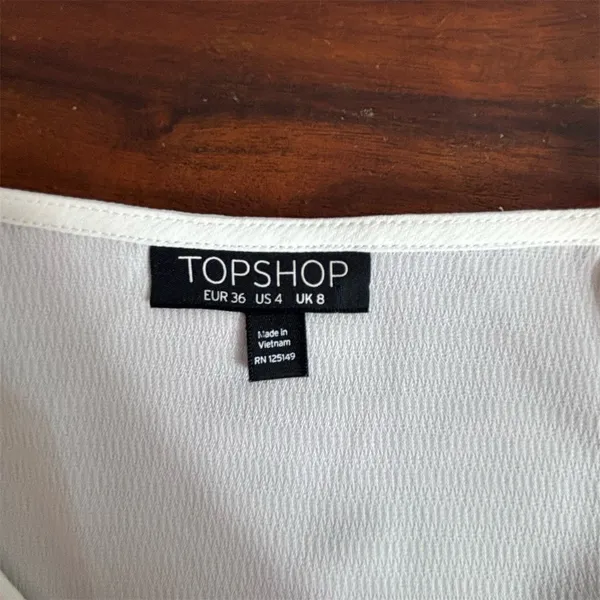 Topshop White Double Spaghetti Strap‎ V-Neck Layered Camisole Top US 4 13A07LIVR - Image 2
