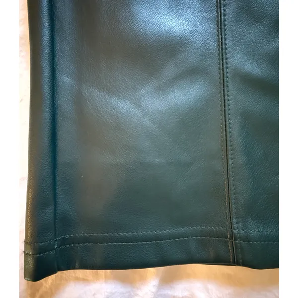 7 For All Mankind Faux Leather Pants Pine Green Straight Leg Womens Size Small - Image 5