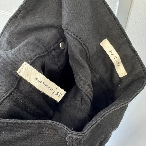 PacSun Low Rise Bootcut Jeans Black Size 25 860BT221090 Grunge Stretch - Image 6