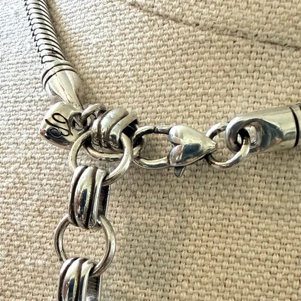 Brighton Tribeca Silver Tone Adjustable Choker Necklace Scroll Link Necklace - Image 4