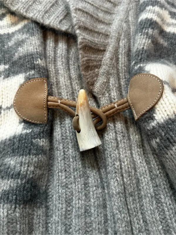 Lauren Ralph Lauren Shawl Collar Cardigan Toggle Wool Angora Southwestern Boho - Image 5