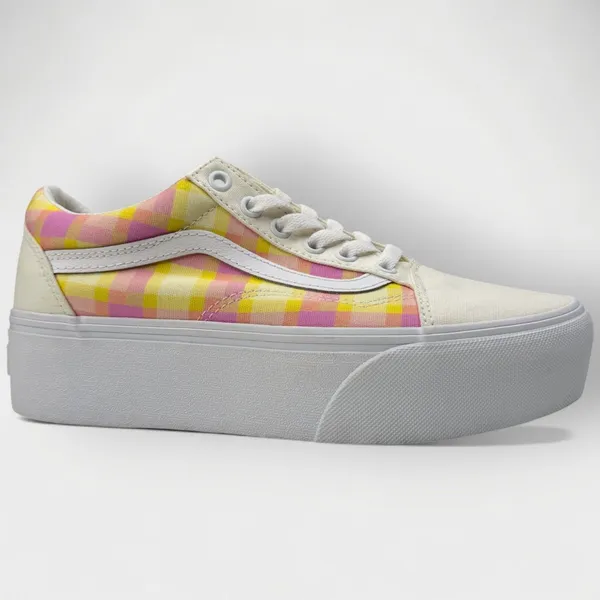 Vans Old Skool Stackform Pastel Plaid Platform Shoes Womens 7.5 - Image 2
