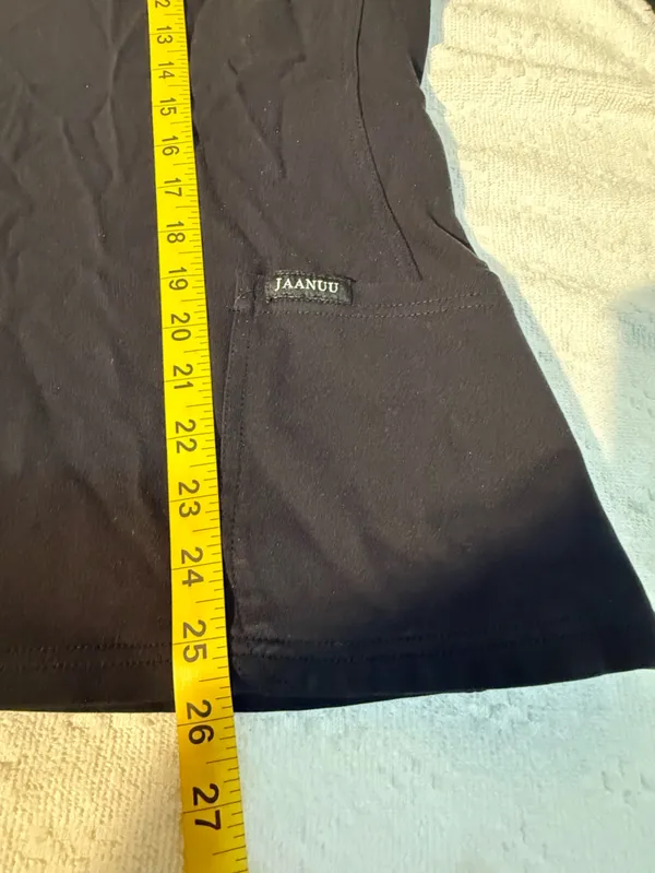 Jaanuu Black V-Neck Long Sleeve Medical Top - Image 5
