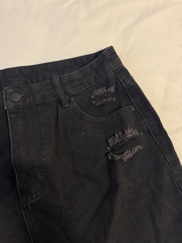 Black Denim Skirt Size L - Image 2