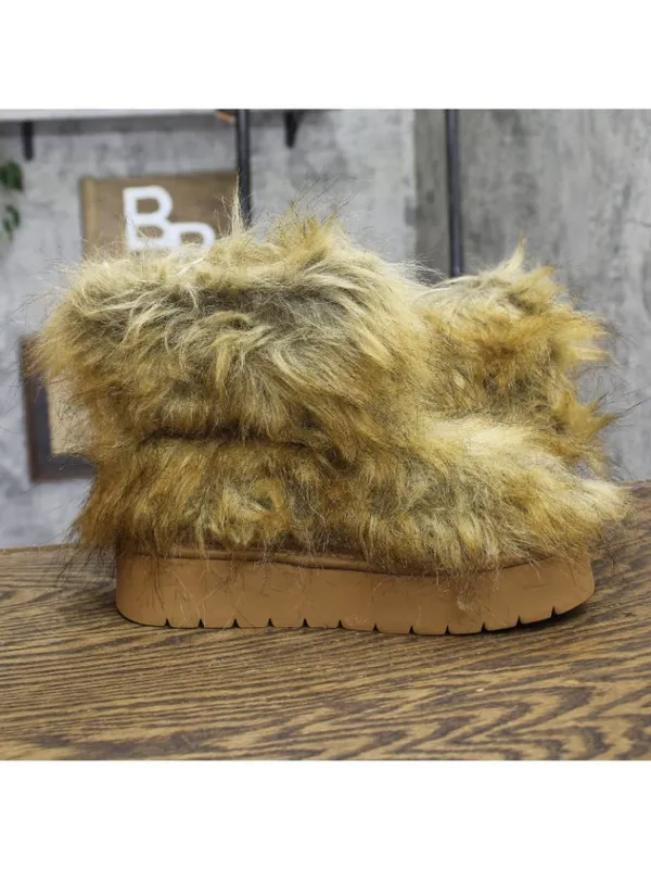 A New Day Womens Terra Boots Faux Fur Fuzzy 94715795 Brown 7M - Image 6