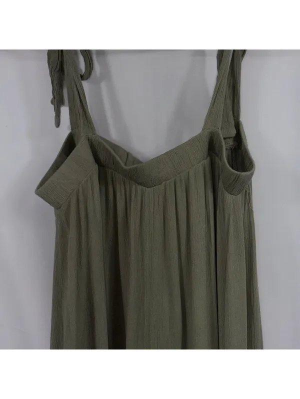 HYFVE Sage Green Tie Strap Wide Leg Jumpsuit Women’s Medium - Image 7