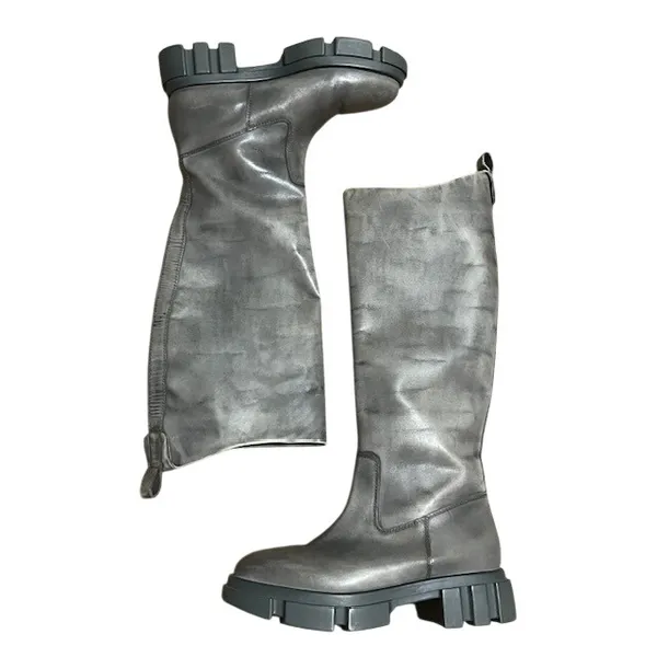 Free People Brooks High Tall Boots Leather Chunky Platform Lug Sole‎ 38.5 / 8 - Image 3