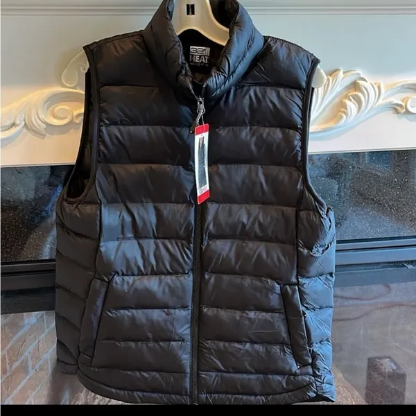 32 Degrees Heat Black Puffer Vest Ski Jacket Full Zip Womens Medium Sleeveless - Image 6