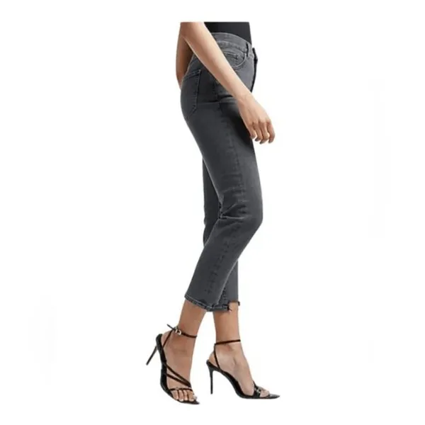 Express Black Gray Super High Waisted Distressed Mom Jeans Size 10 - Image 11