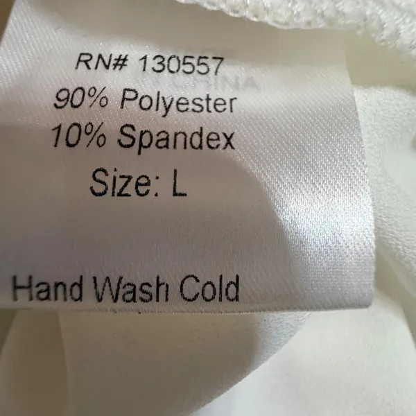 Novella White Silky Bubble Sleeve Blouse W-24839 Large NWT - Image 7