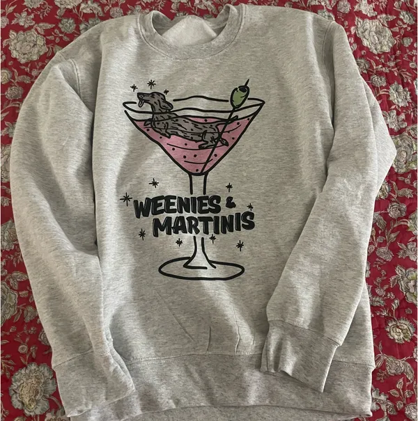 Weenies & Martinis | Crew Sweatshirt | Heather Grey - Image 2